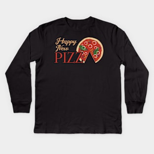 Happy New Pizza Kids Long Sleeve T-Shirt